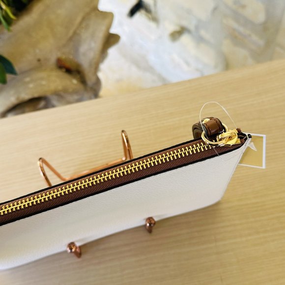 Michael Kors Mirella MD Embellished Tote Bag/ Clutch Wristlet Leather Cream Mult - Picture 15 of 16